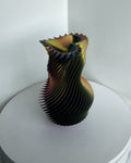 SpiralLove Medium Vase Schwarz-Grau-Rot-Gelb, Gold-Rot-Grün schimmernde Twist-Spirale