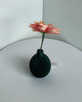 Kugel Buddy Vase Galaxy (Petrol mit Türkis-Schimmer) mit rosa Blüte und mitgeliefertem Reagenzglas