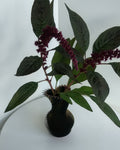 Herzvase Blau-Lila-Rot-Gold mit Trockenblume